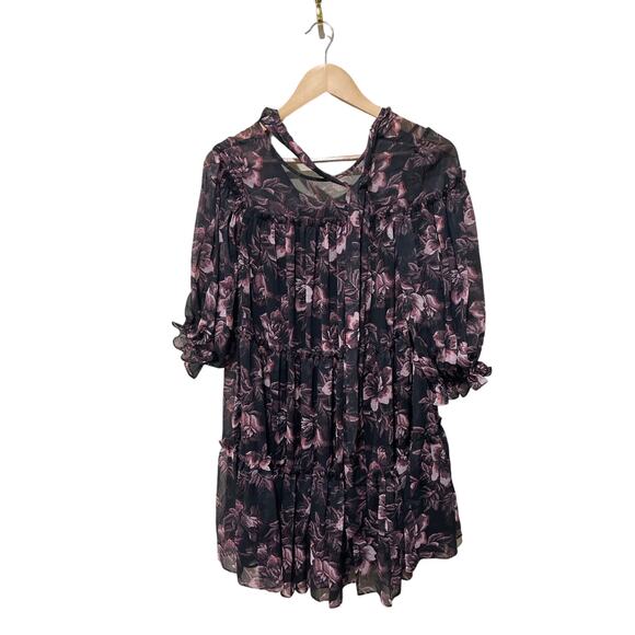 TED BAKER Barnabe Tiered Printed Mini Swing Dress Size 2 - Picture 6 of 9